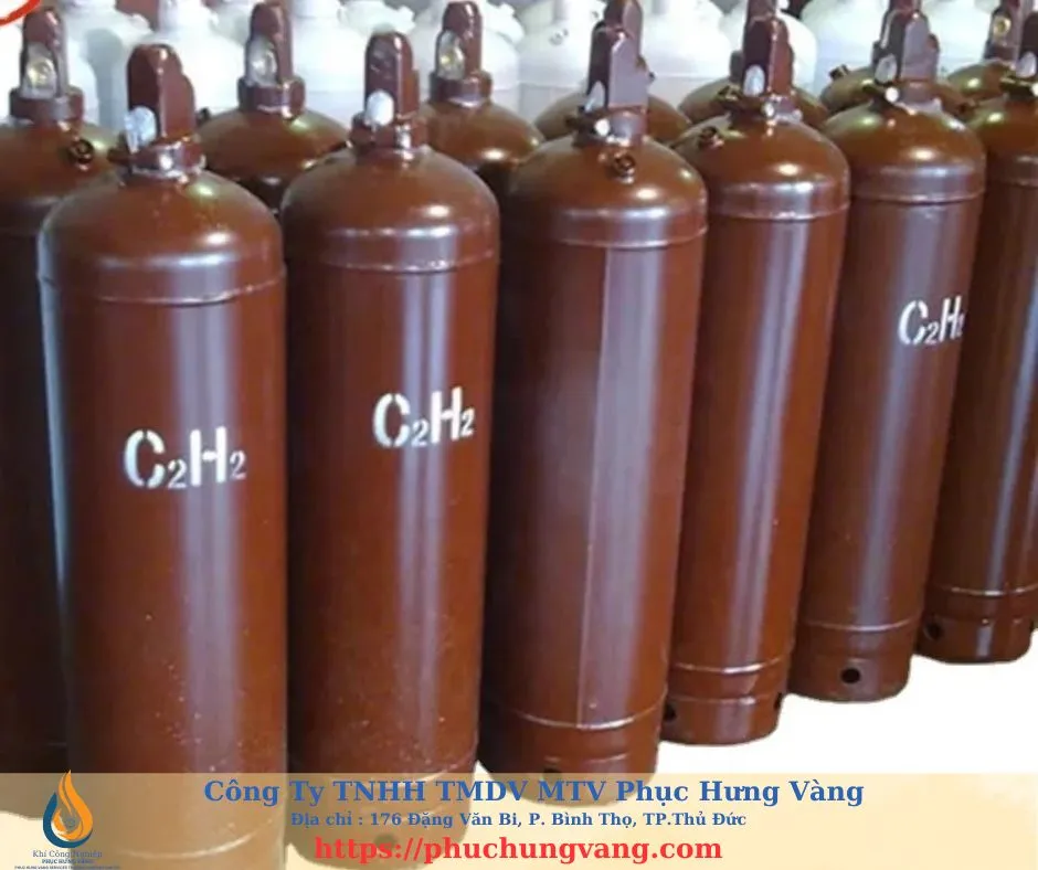 Kho trữ lượng bình khí Acetylene số lượng lớn
