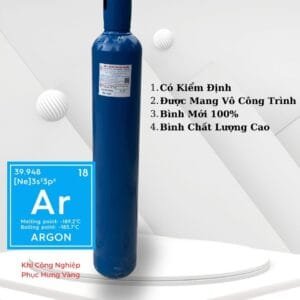 Khí Argon 14 Lít – Chuyên Công Trình – Bình Mới 100% 10 Bình Khí Argon 14 Lít