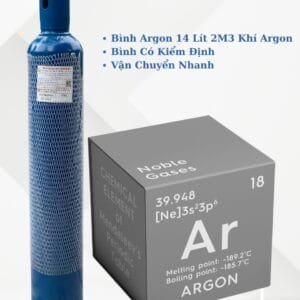 Khí Argon 14 Lít – Chuyên Công Trình – Bình Mới 100% 15 Argon Hoá Học