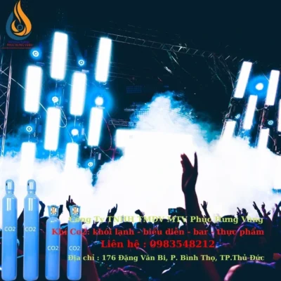 KhiCo2BieuDien05 Khi Cong Nghiep Phuc Hung Vang Co2 tạo khói event bar party