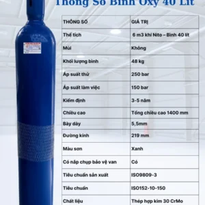 Khí Argon Bình 40 Lít – Bình Có Kiểm Định 17 Binh Khi Argon 40 Lit