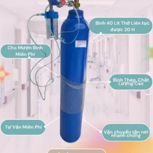 Bình Khí Oxy Y Tế 40L- 6M3 Khí Oxy-Bình Mới 100% 9 Bình Oxy Y Tế