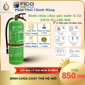 Bình chữa cháy gốc nước 6 lít FICO FC-106-WB
