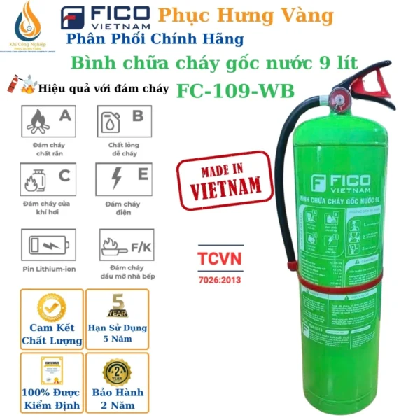 Bình chữa cháy gốc nước 9 LÍT FC 109 WB