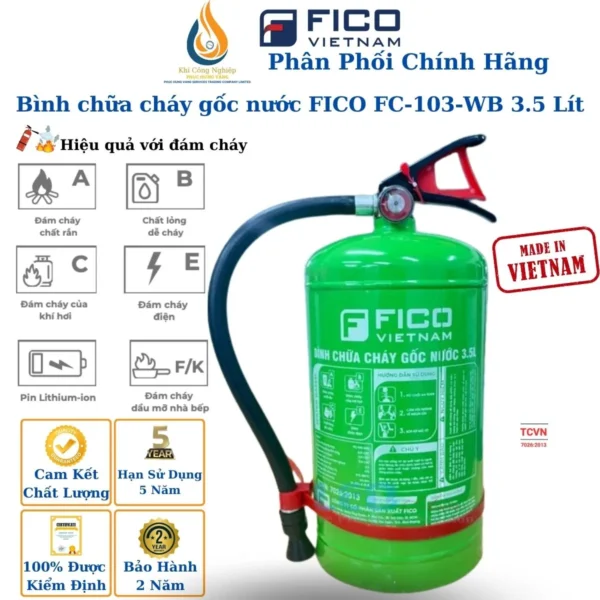 Bình chữa cháy gốc nước FICO FC 103 WB 35 Lít