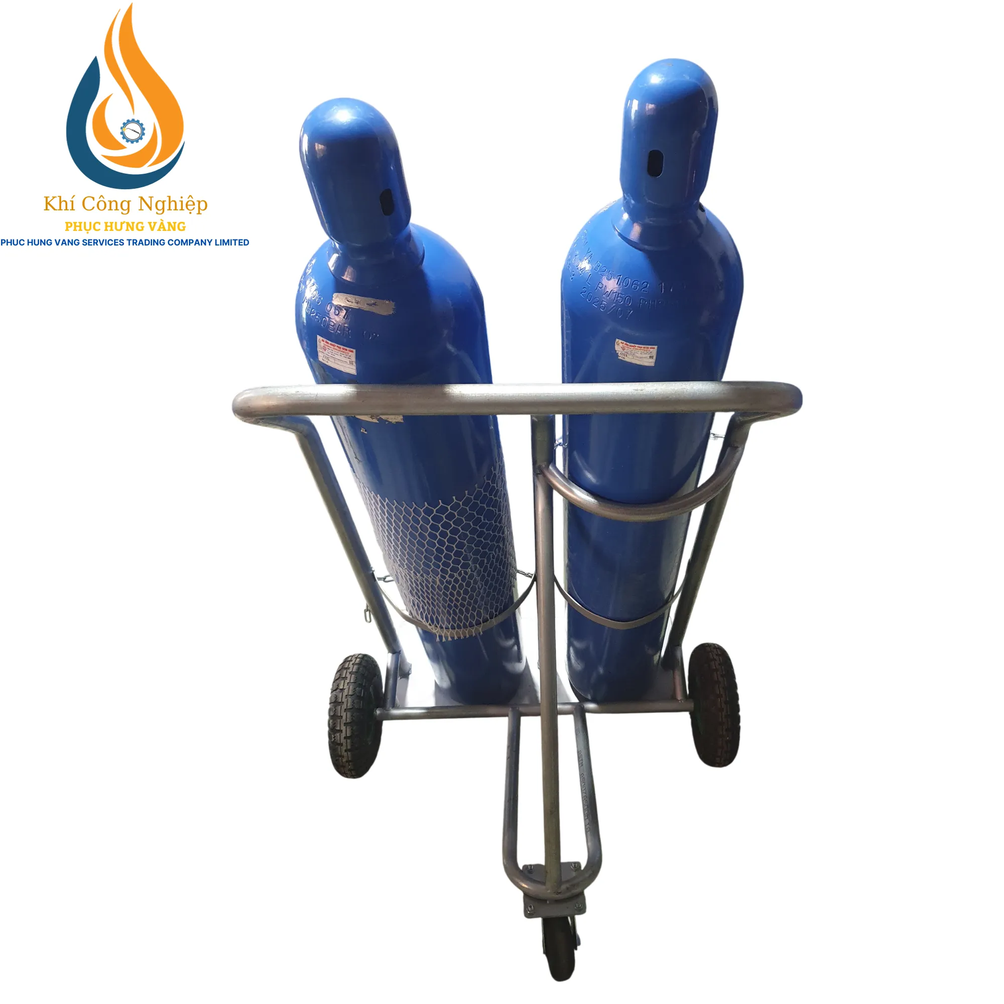 Xe Đẩy Bình Khí Đôi Tải Trọng 200kg 4 Xe Đẩy Bình Khí Đôi tải trọng 200 kg