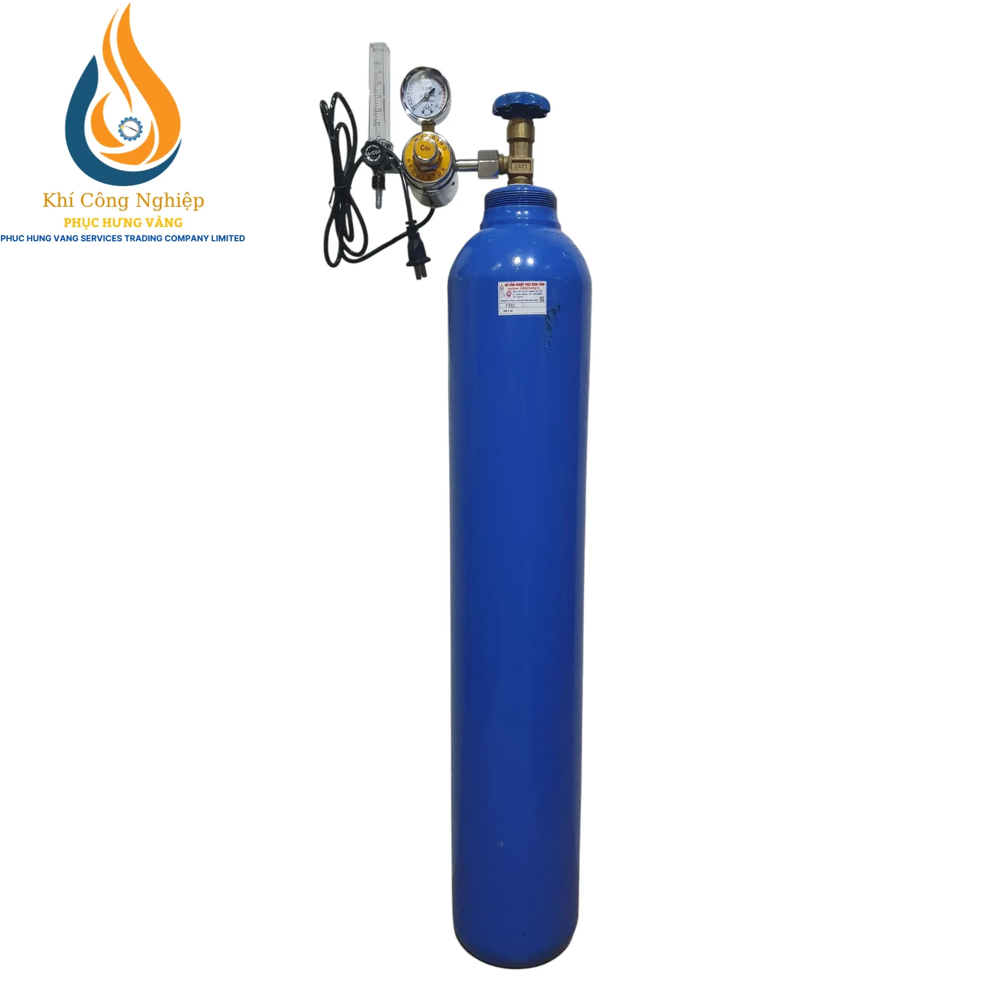 Đồng Hồ Khí CO2 220V Có Sấy (Heater) – Model YQT-25L Chất Lượng Cao 6 Hình ảnh thực tế lắp đặt đồng hồ CO2 vào bình khí công nghiệp cho máy hàn Mig.