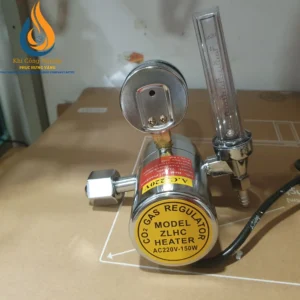 Đồng Hồ Khí CO2 220V Có Sấy (Heater) – Model YQT-25L Chất Lượng Cao 8 Mặt sau van điều áp khí CO2 hiển thị thông số bộ sấy Heater AC220V-150W.